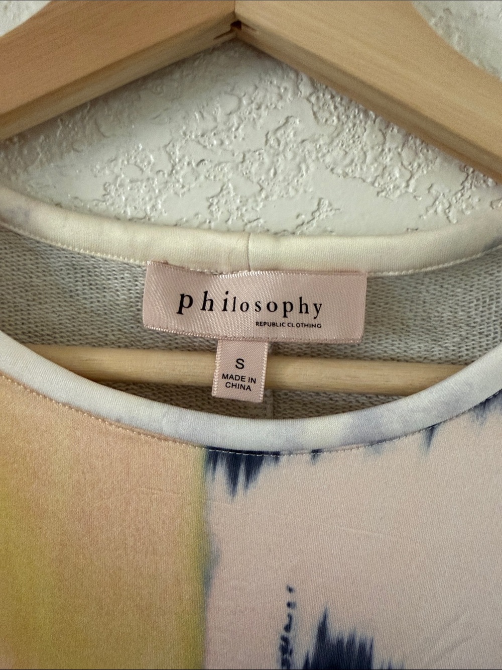Philosophy Pastel & Navy Abstract Tie-Dye Tee